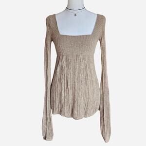 Grail 2000s Hollister tan babydoll sweater